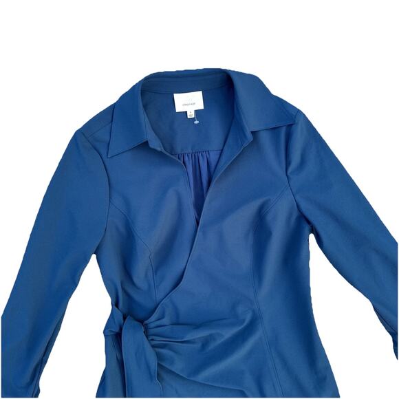 NEW Cinq à Sept Women's Hunter Dress Long Sleeve Tie Side Shirtdress night sky 6 - Picture 5 of 12